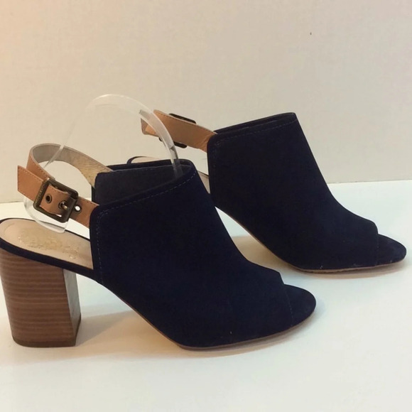 Vince Camuto Brianny Blue Suede OpenToe Slingbacks - Picture 3 of 11